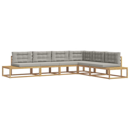 Utomhussoffset med kudde Vit 357 x 198,5 x 73 cm Polyester