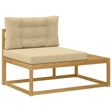 Utomhussoffset med kudde Vit 357 x 198,5 x 73 cm Polyester