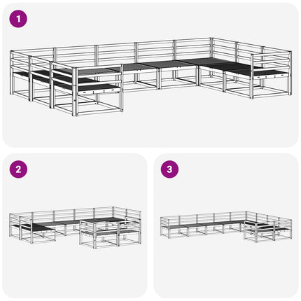 Utomhussoffset 9 pcs Vit 404 x 245,5 x 73 cm Massivt Akaciaträ