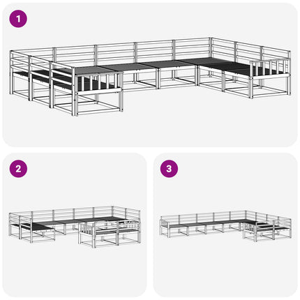 Utomhussoffset 9 pcs Vit 404 x 247,5 x 73 cm Massivt Akaciaträ