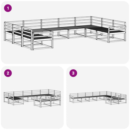 Utomhussoffset 9 pcs Vit 404 x 247,5 x 73 cm Massivt Akaciaträ