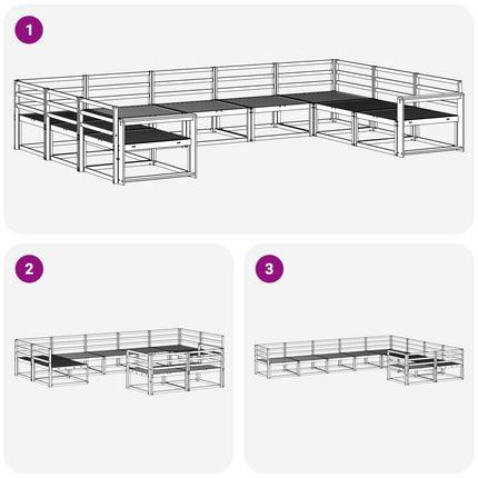 Utomhussoffset 9 pcs Vit 404 x 251,5 x 73 cm Massivt Akaciaträ