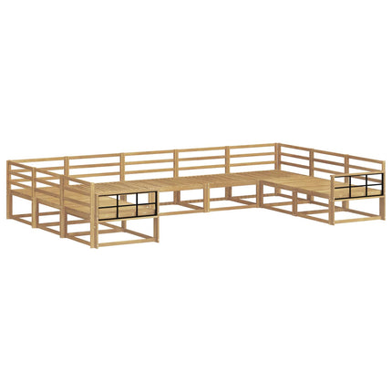 Utomhussoffset 9 pcs Vit 404 x 247,5 x 73 cm Massivt Akaciaträ