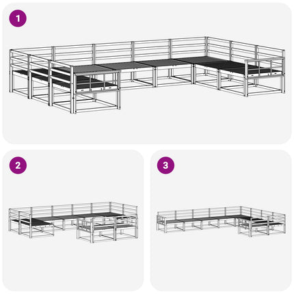 Utomhussoffset 9 pcs Vit 404 x 247,5 x 73 cm Massivt Akaciaträ