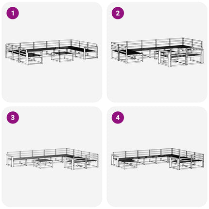 Utomhussoffset 10 pcs Vit Massivt Akaciaträ