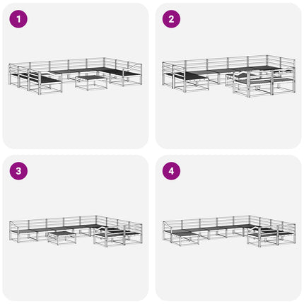 Utomhussoffset 10 pcs Vit Massivt Akaciaträ