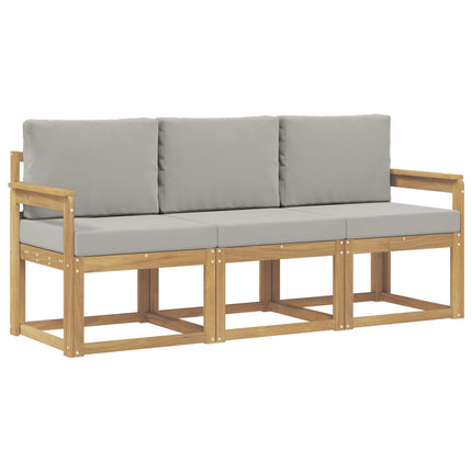 Utomhussoffset 3 pcs Vit och ljusgrå 189,5 x 63 x 73 cm