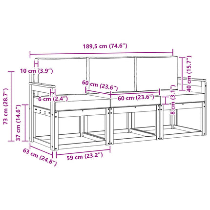 Utomhussoffset 3 pcs