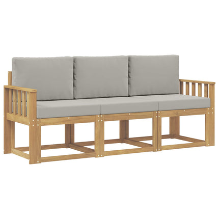 Utomhussoffset 3 pcs Vit och ljusgrå 189,5 x 63 x 73 cm