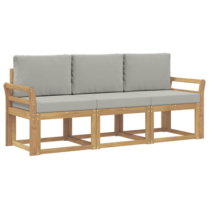 Utomhussoffset 3 pcs Vit och ljusgrå 194 x 63 x 73 cm Polyester