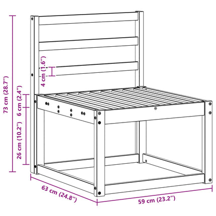 Utomhussoffset 3 pcs Vit 197,5 x 63 x 73 cm Massivt Akaciaträ