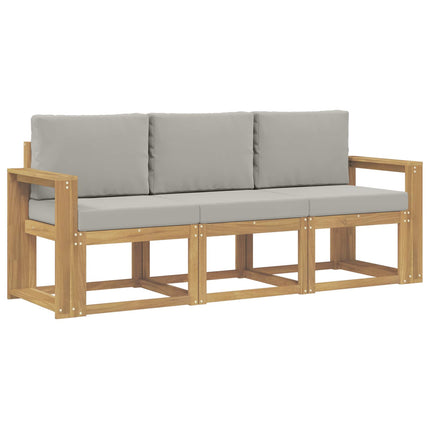 Utomhussoffset 3 pcs Vit och ljusgrå 197,5 x 63 x 73 cm