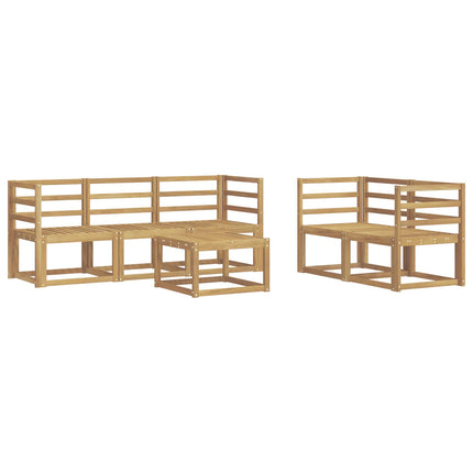Utomhussoffset 6 pcs Vit 59 x 59 x 37 cm Massivt Akaciaträ