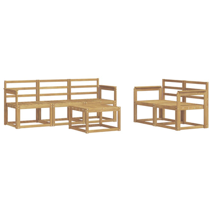Utomhussoffset 6 pcs Vit 59 x 59 x 37 cm Massivt Akaciaträ