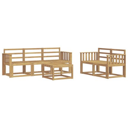 Utomhussoffset 6 pcs Vit 59 x 59 x 37 cm Massivt Akaciaträ