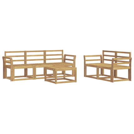 Utomhussoffset 6 pcs Vit 59 x 59 x 37 cm Massivt Akaciaträ