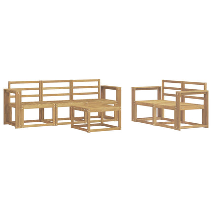 Utomhussoffset 6 pcs Vit 59 x 59 x 37 cm Massivt Akaciaträ