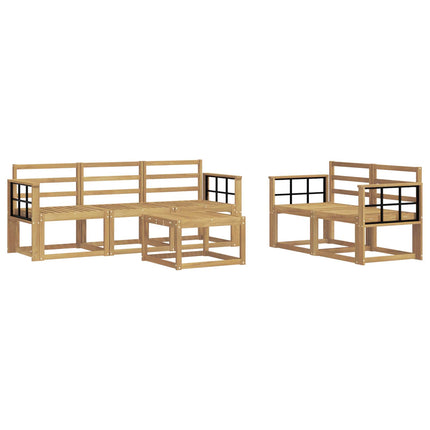 Utomhussoffset 6 pcs Vit 59 x 59 x 37 cm Massivt Akaciaträ