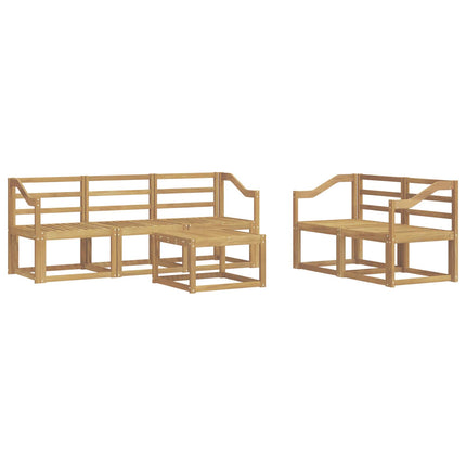 Utomhussoffset 6 pcs Vit 59 x 59 x 37 cm Massivt Akaciaträ