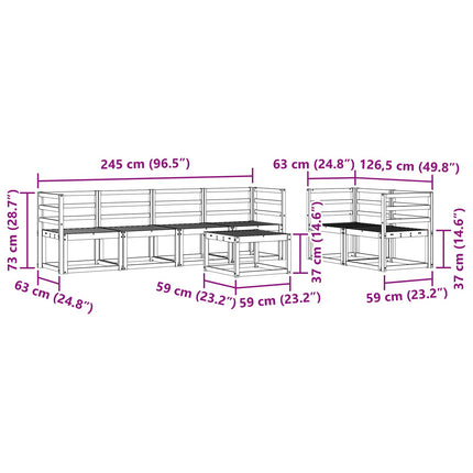 Utomhussoffset 7 pcs Vit 59 x 59 x 37 cm Massivt Akaciaträ
