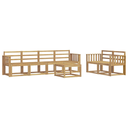 Utomhussoffset 7 pcs Vit 59 x 59 x 37 cm Massivt Akaciaträ