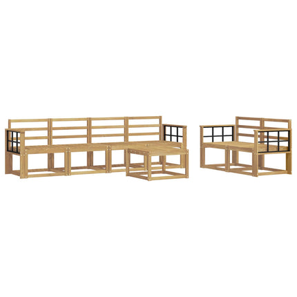 Utomhussoffset 7 pcs Vit 59 x 59 x 37 cm Massivt Akaciaträ