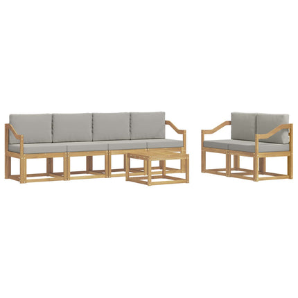 Utomhussoffset 7 pcs Vit och ljusgrå 59 x 59 x 37 cm Polyester