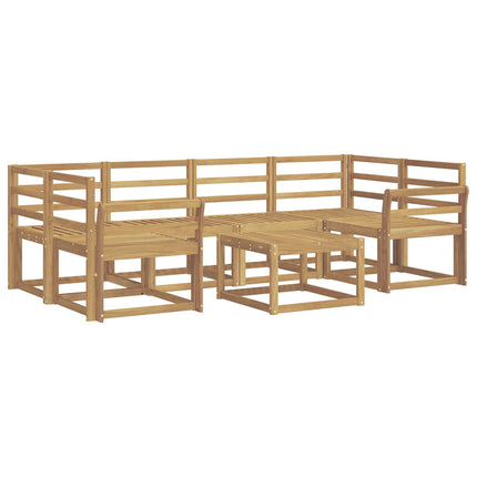 Utomhussoffset 7 pcs Vit 59 x 59 x 37 cm Massivt Akaciaträ
