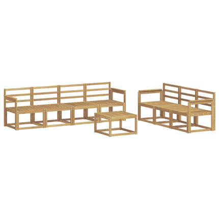 Utomhussoffset 8 pcs Vit 59 x 59 x 37 cm Massivt Akaciaträ