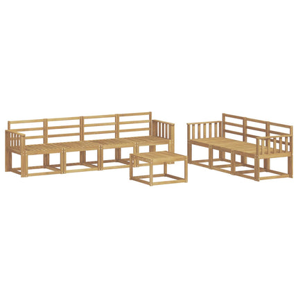 Utomhussoffset 8 pcs Vit 59 x 59 x 37 cm Massivt Akaciaträ