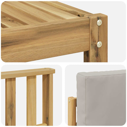 Utomhussoffset 8 pcs Vit och ljusgrå 59 x 59 x 37 cm Polyester
