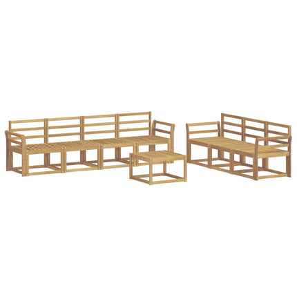 Utomhussoffset 8 pcs Vit 59 x 59 x 37 cm Massivt Akaciaträ