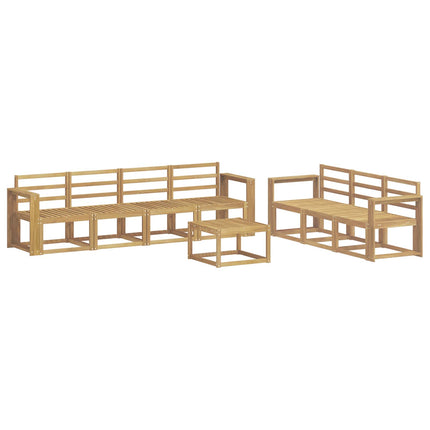 Utomhussoffset 8 pcs Vit 59 x 59 x 37 cm Massivt Akaciaträ