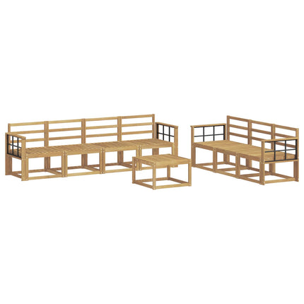 Utomhussoffset 8 pcs Vit 59 x 59 x 37 cm Massivt Akaciaträ