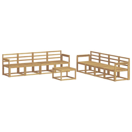 Utomhussoffset 9 pcs Vit 59 x 59 x 37 cm Massivt Akaciaträ