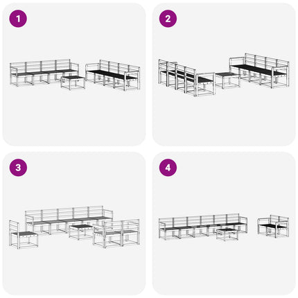 Utomhussoffset 9 pcs Vit 59 x 59 x 37 cm Massivt Akaciaträ