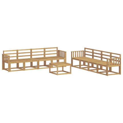 Utomhussoffset 9 pcs Vit 59 x 59 x 37 cm Massivt Akaciaträ