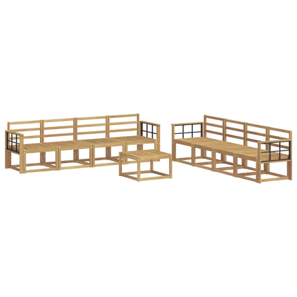 Utomhussoffset 9 pcs Vit 59 x 59 x 37 cm Massivt Akaciaträ