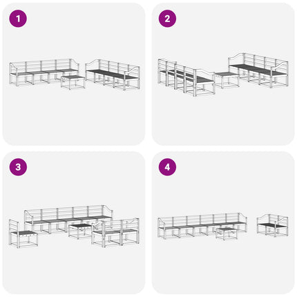 Utomhussoffset 9 pcs Vit 59 x 59 x 37 cm Massivt Akaciaträ