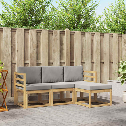 Utomhussoffset 4 pcs Vit och ljusgrå 185,5 x 122,5 x 73 cm