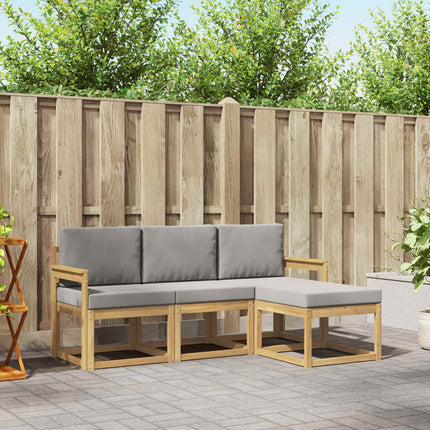 Utomhussoffset 4 pcs Vit och ljusgrå 189,5 x 122,5 x 73 cm