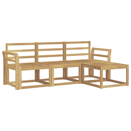 Utomhussoffset 4 pcs Vit 194 x 122,5 x 73 cm Massivt Akaciaträ