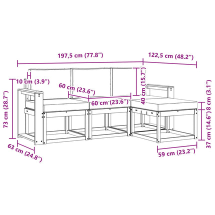 Utomhussoffset 4 pcs