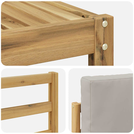 Utomhussoffset 5 pcs Vit och ljusgrå 245 x 122,5 x 73 cm