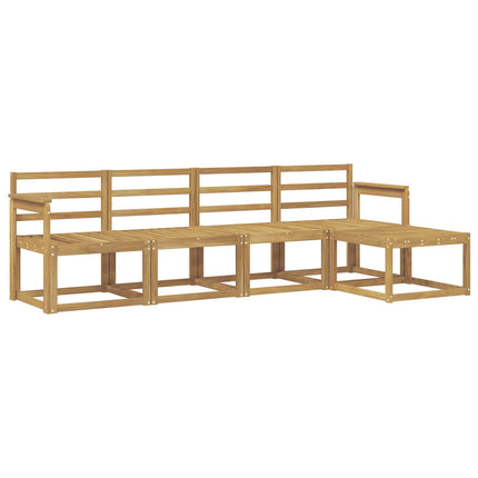 Utomhussoffset 5 pcs Vit 249 x 122,5 x 73 cm Massivt Akaciaträ