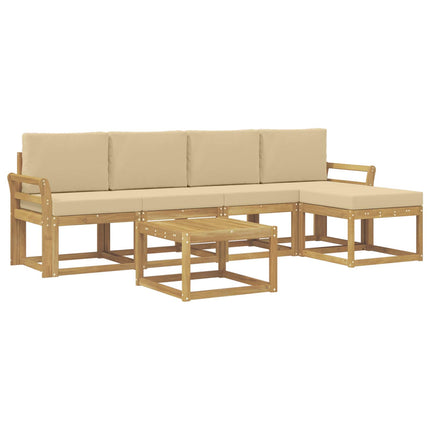 Utomhussoffset 6 st Vit och Beige
