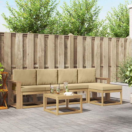 Utomhussoffset med kudde 6 pcs Vit och Beige