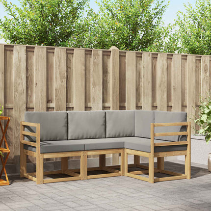 Utomhussoffset 4 pcs Vit och ljusgrå 185,5 x 126,5 x 73 cm