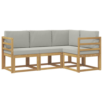 Utomhussoffset 4 pcs Vit och ljusgrå 185,5 x 126,5 x 73 cm