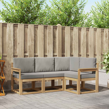 Utomhussoffset 4 pcs Vit och ljusgrå 187,5 x 128,5 x 73 cm